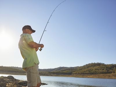 Fishing on the shores of Lake Burrendong